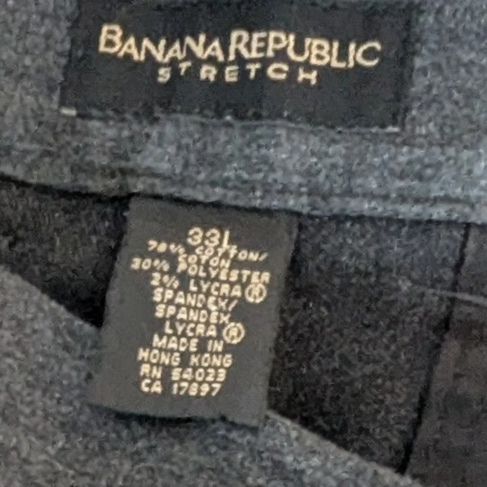 Vtg Banana Republic Dress Pants Mens 33L Charcoal Gray Flat Front Classic Prep‎